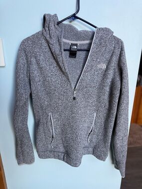 The North Face Women’s Gray Hooded Half-Zip Sweater